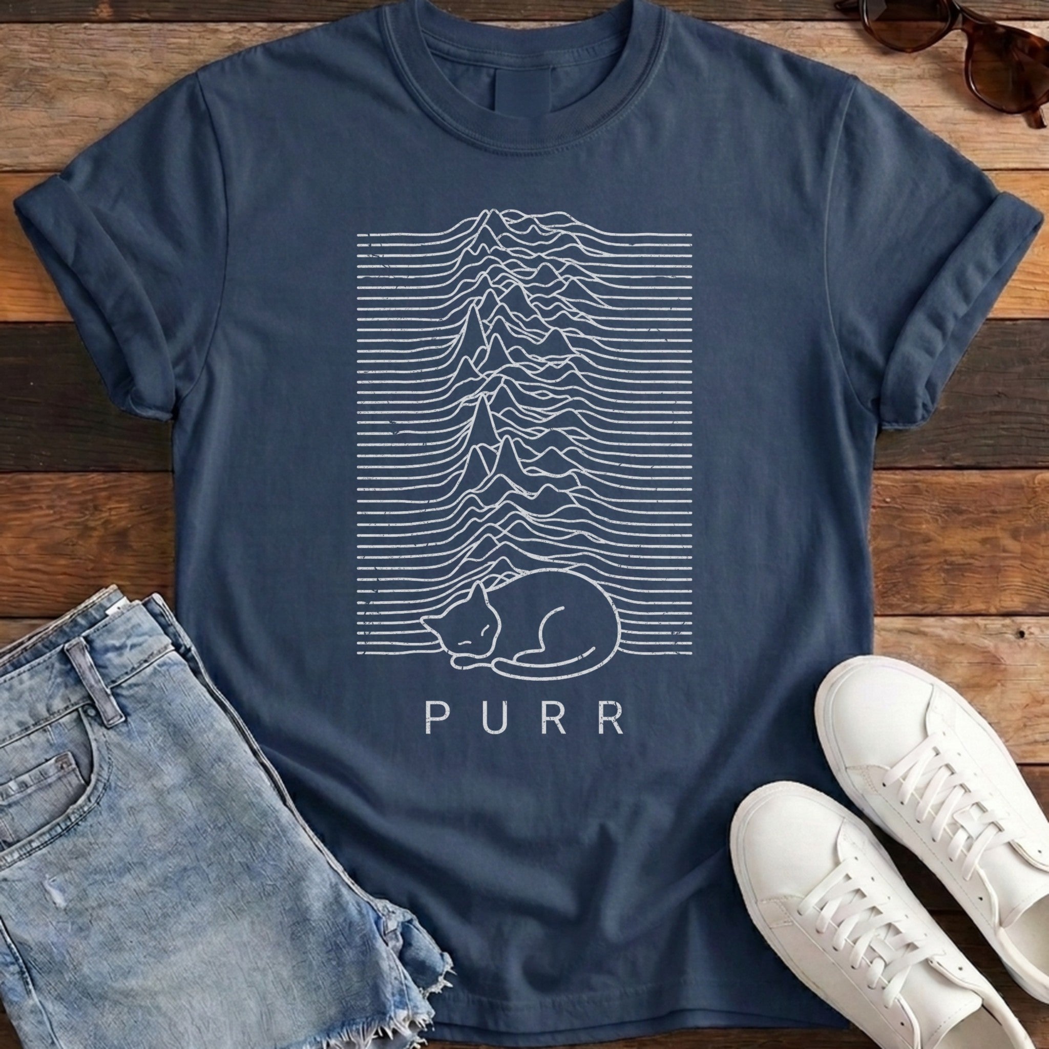 Purr Soundwave Tee - True Navy