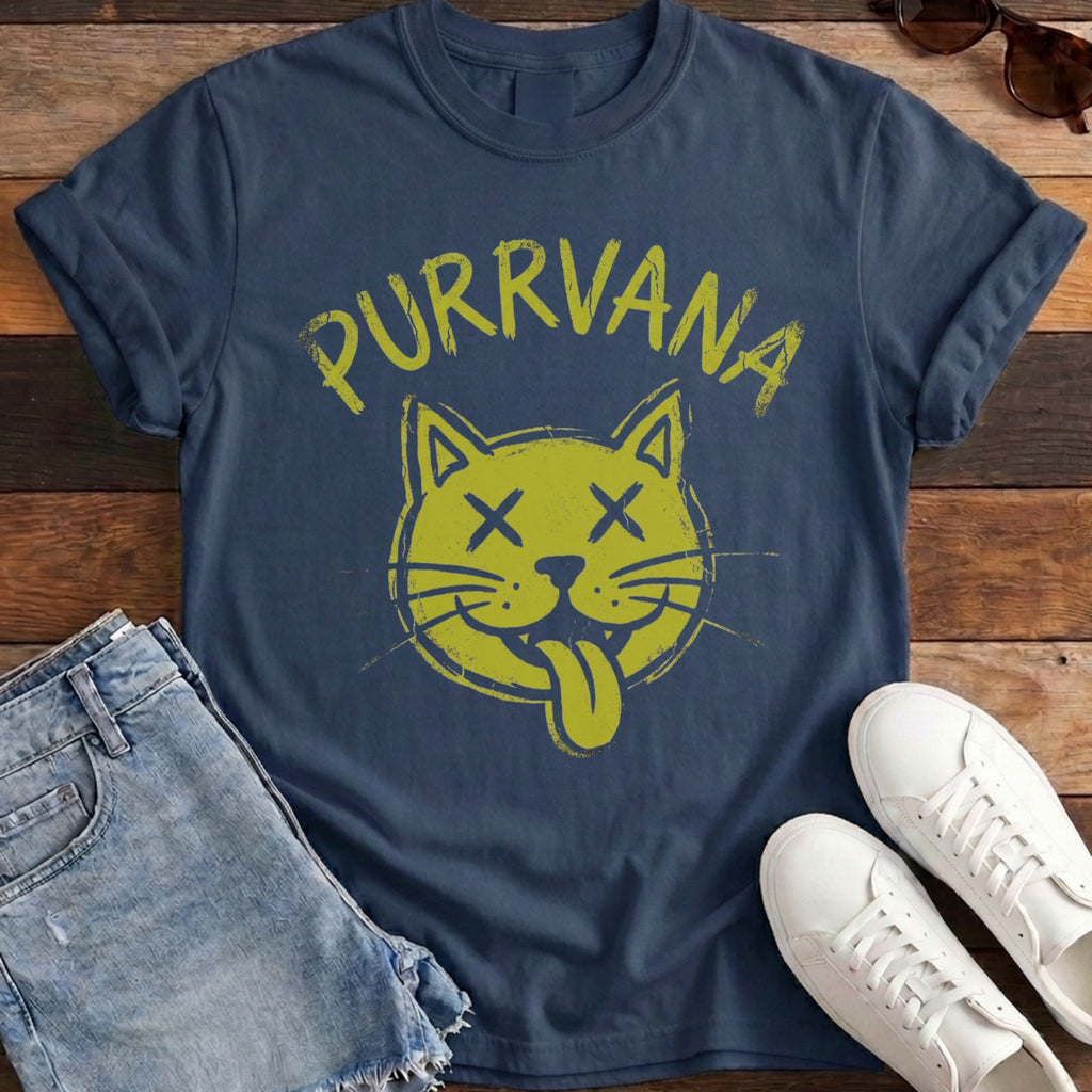 Purrvana Tee - True Navy