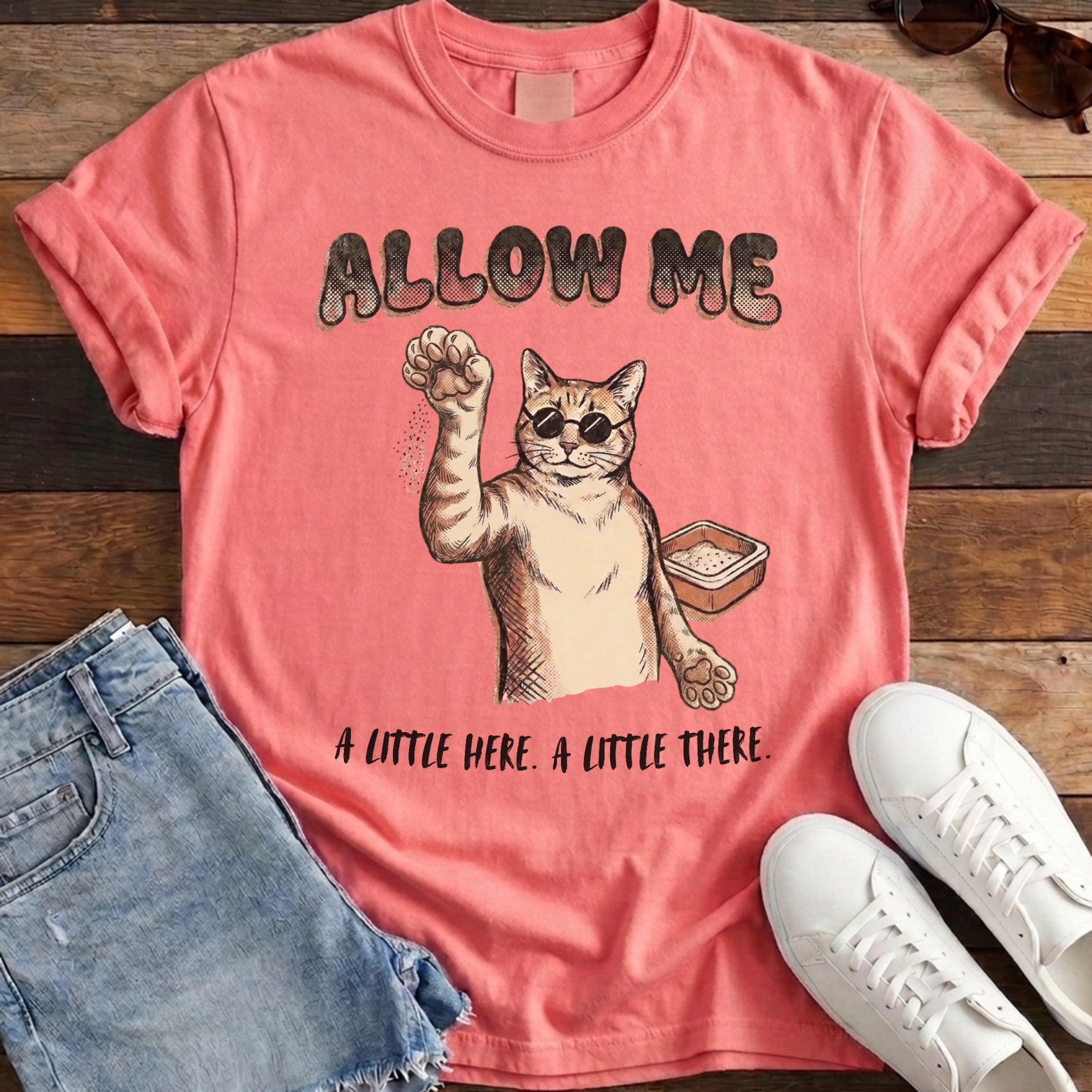 Allow Me Cat Tee - Watermelon