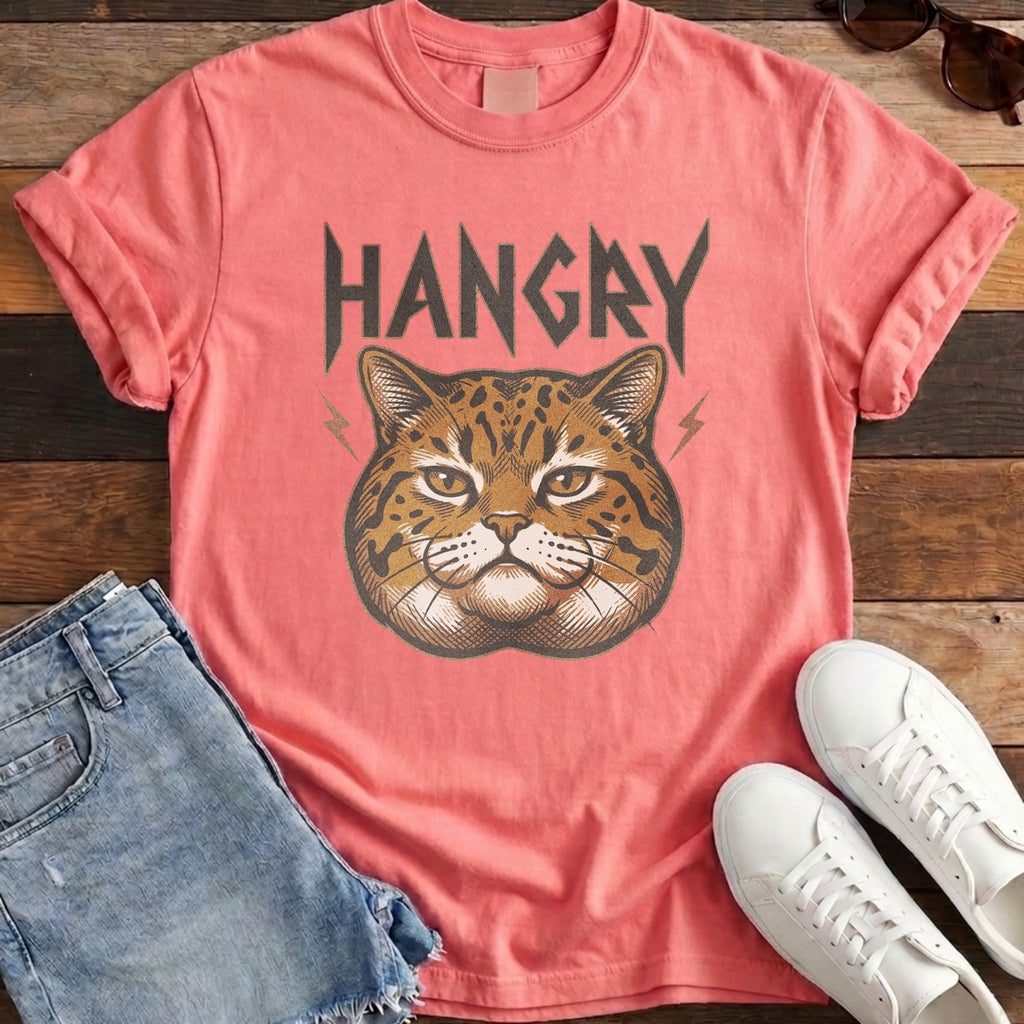 Hangry Wild Cat Tee - Watermelon