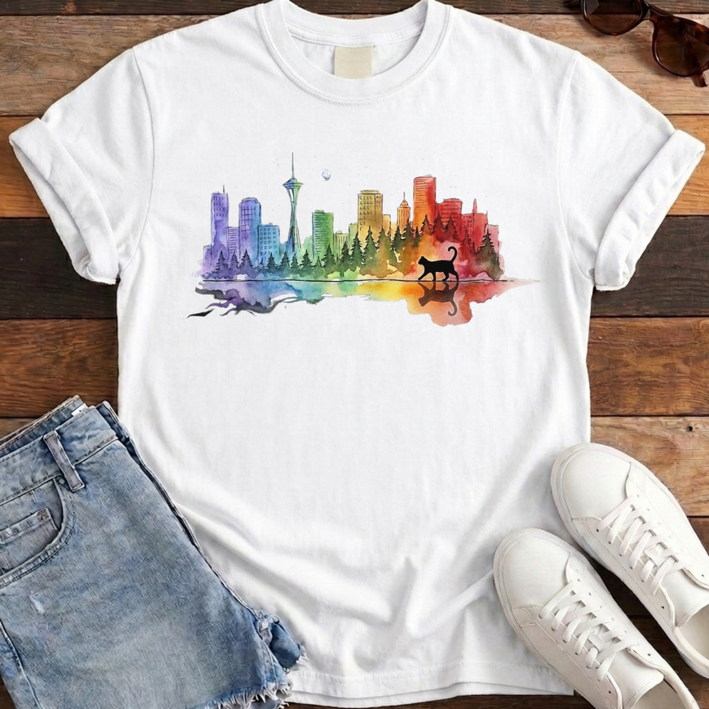 Rainbow City Cat Tee