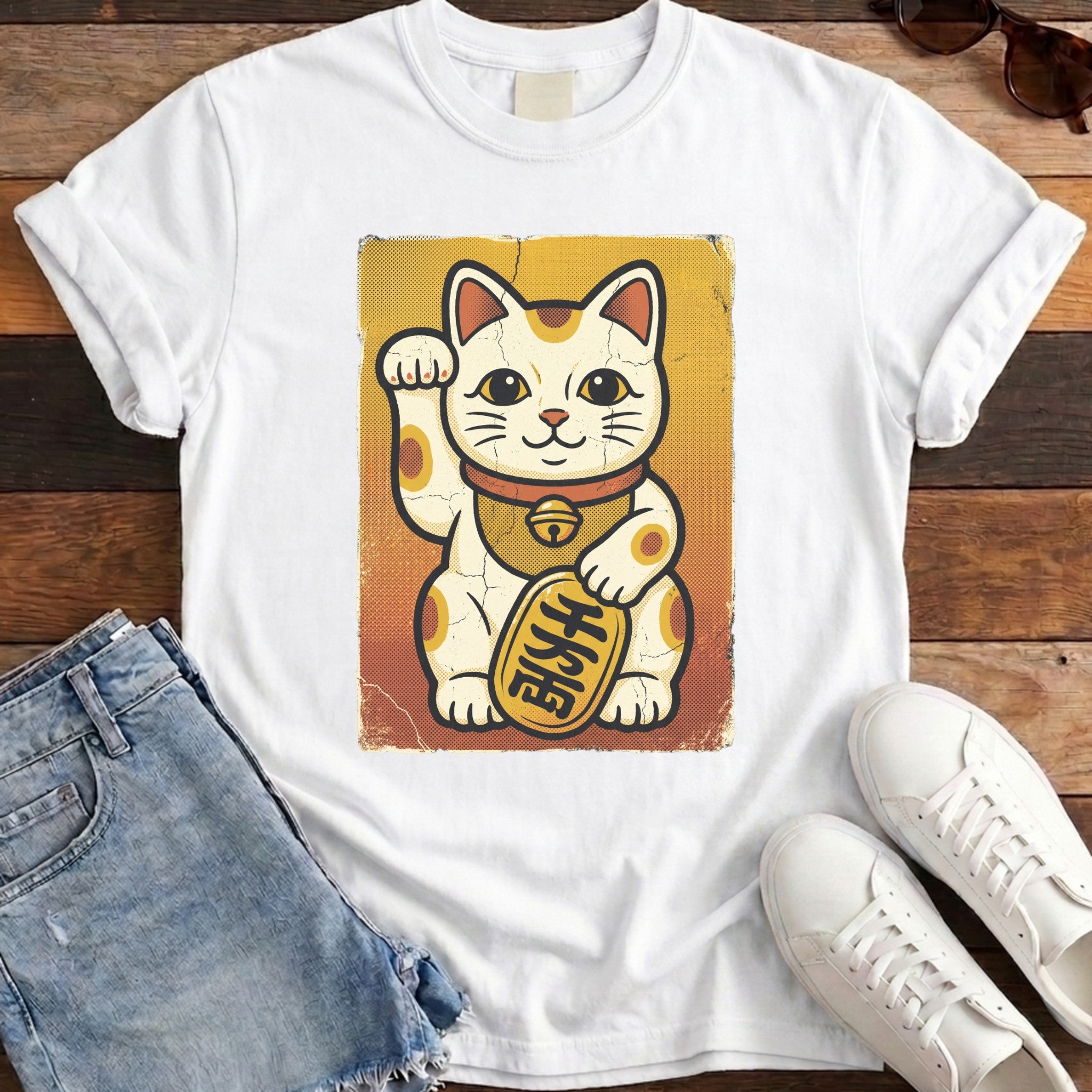 Maneki-Neko Retro Halftone Tee