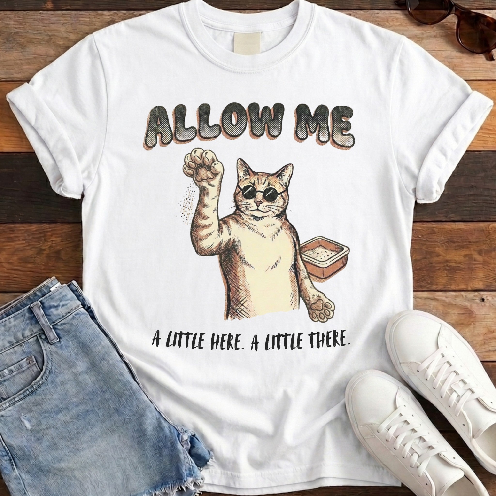 Allow Me Cat Tee - White