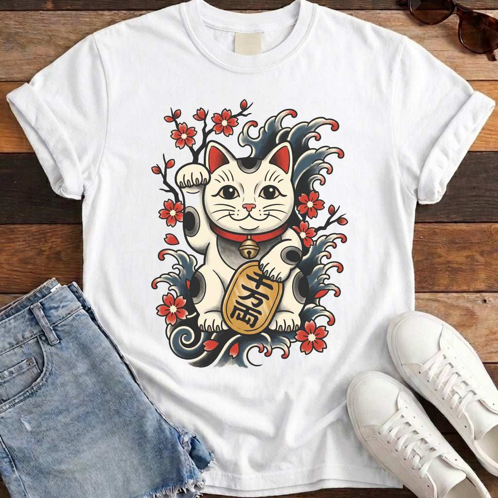 Maneki-Neko Tattoo Flash Tee