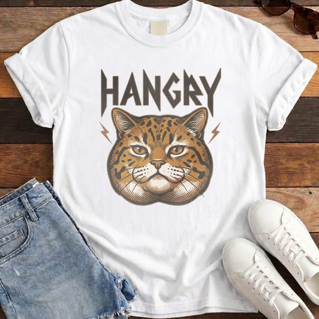 Hangry Wild Cat Tee - White