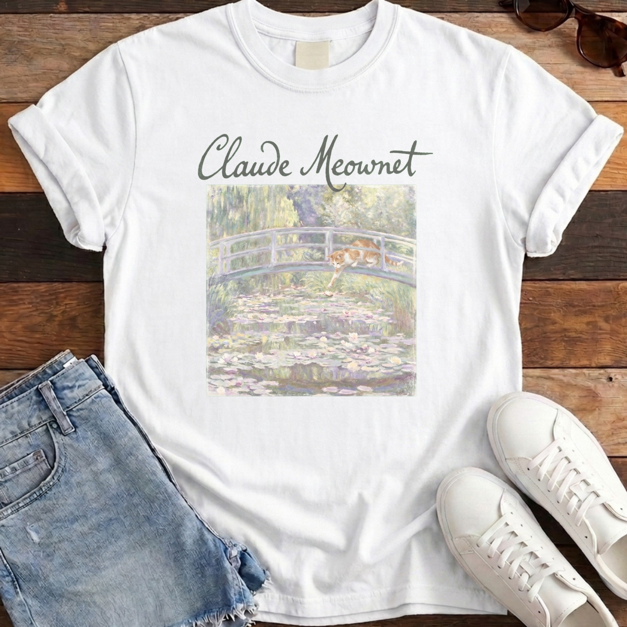 Claude Meownet Tee - White