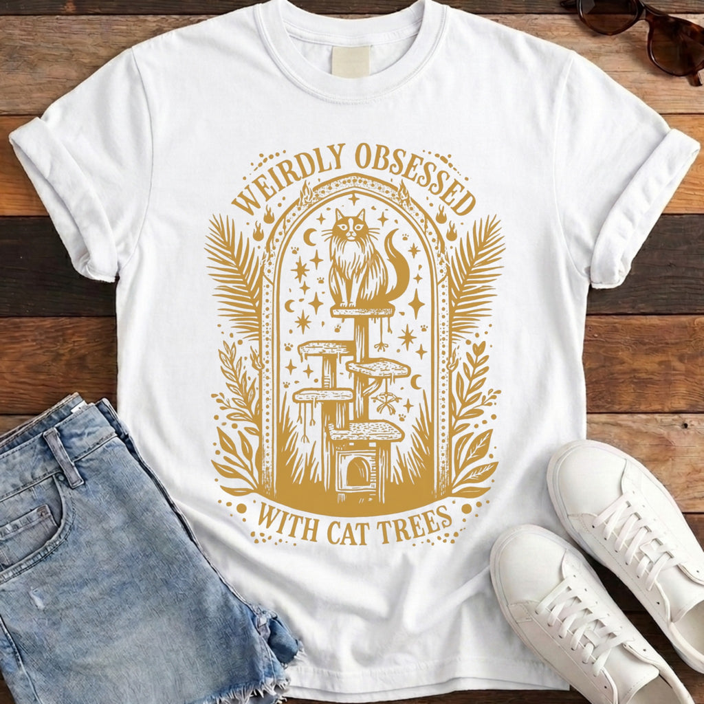 Weirdly Obsessed With Cat Trees Tee