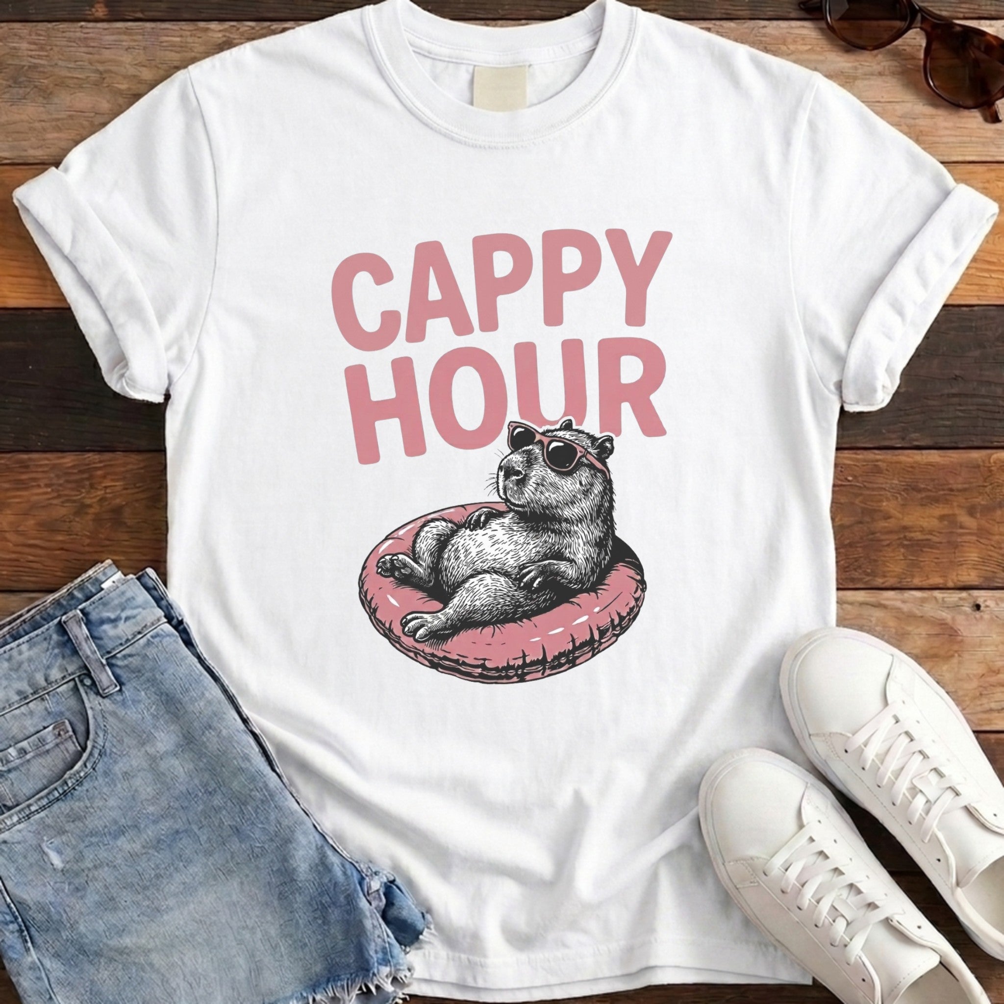 Cappy Hour Tee - White