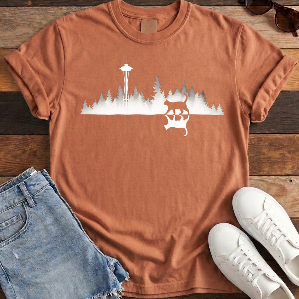 Seattle Mirror Cat Tee - Yam