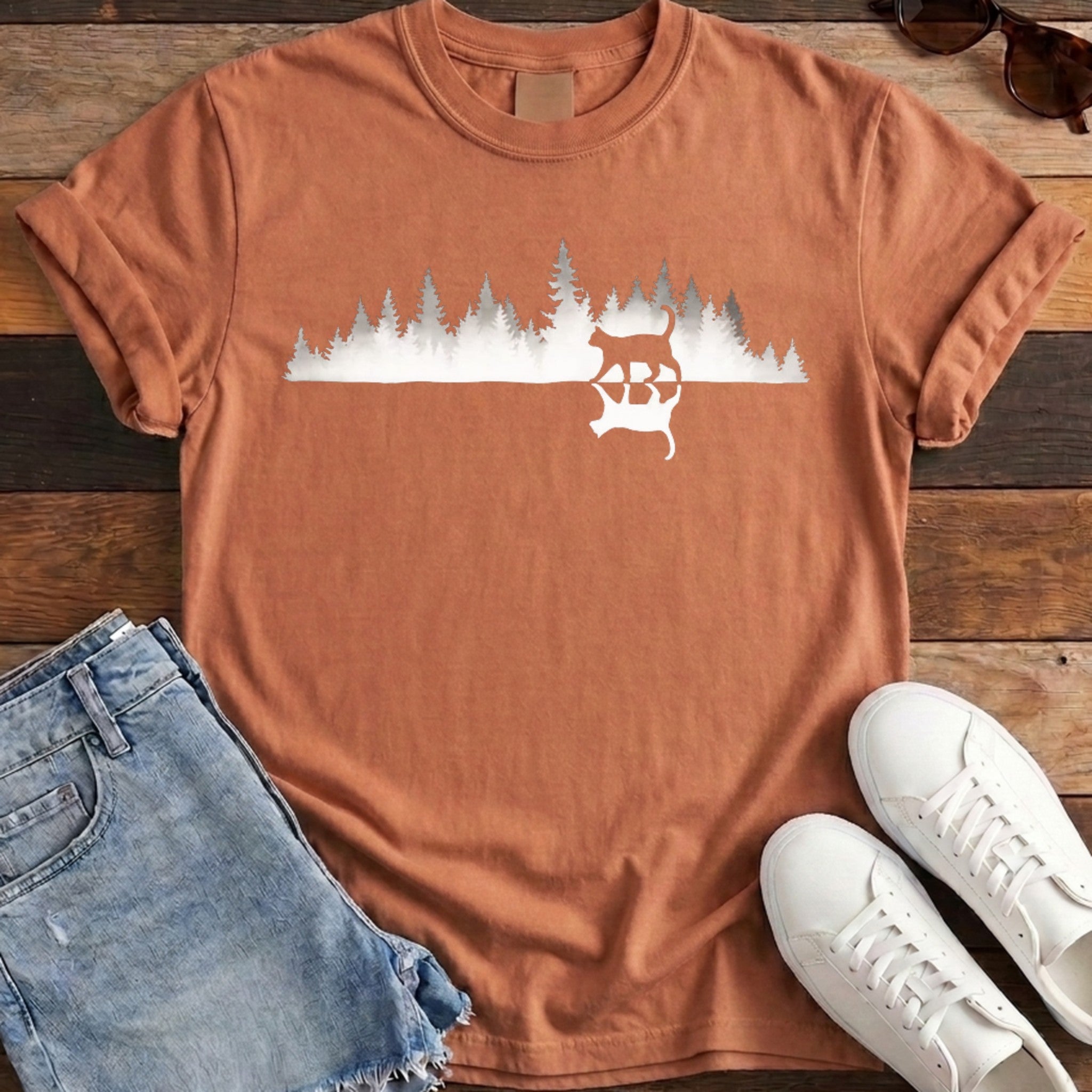Mirror Cat Woods Tee